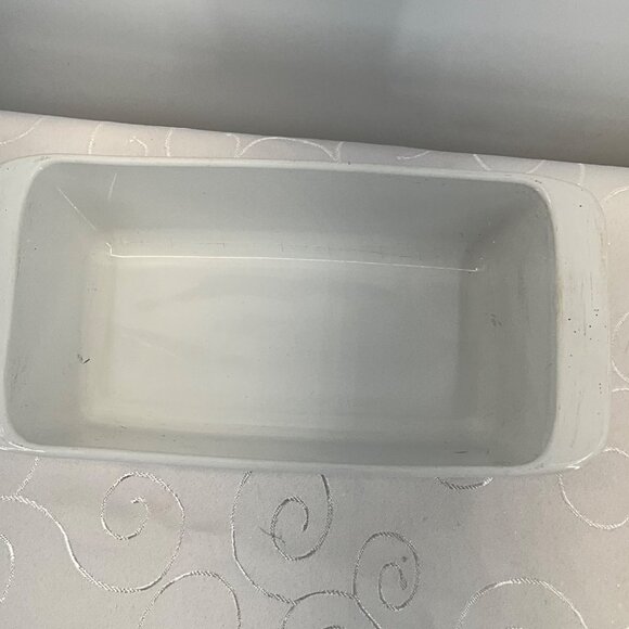 Corning Ware P315-B White Loaf Pan Blue Cornflower - Picture 3 of 5